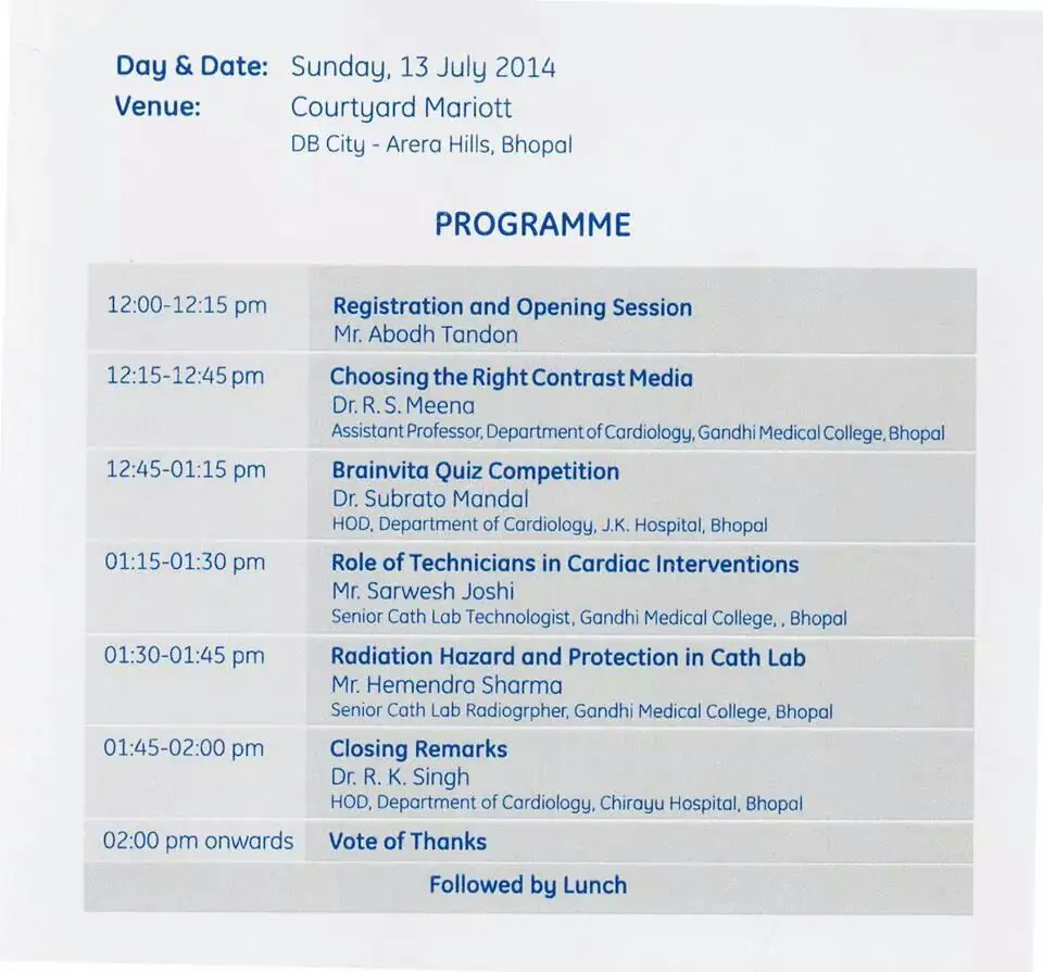 Sinct Wipro Ge Cme 2014 Bhopal